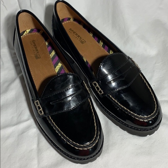 sperry black loafers
